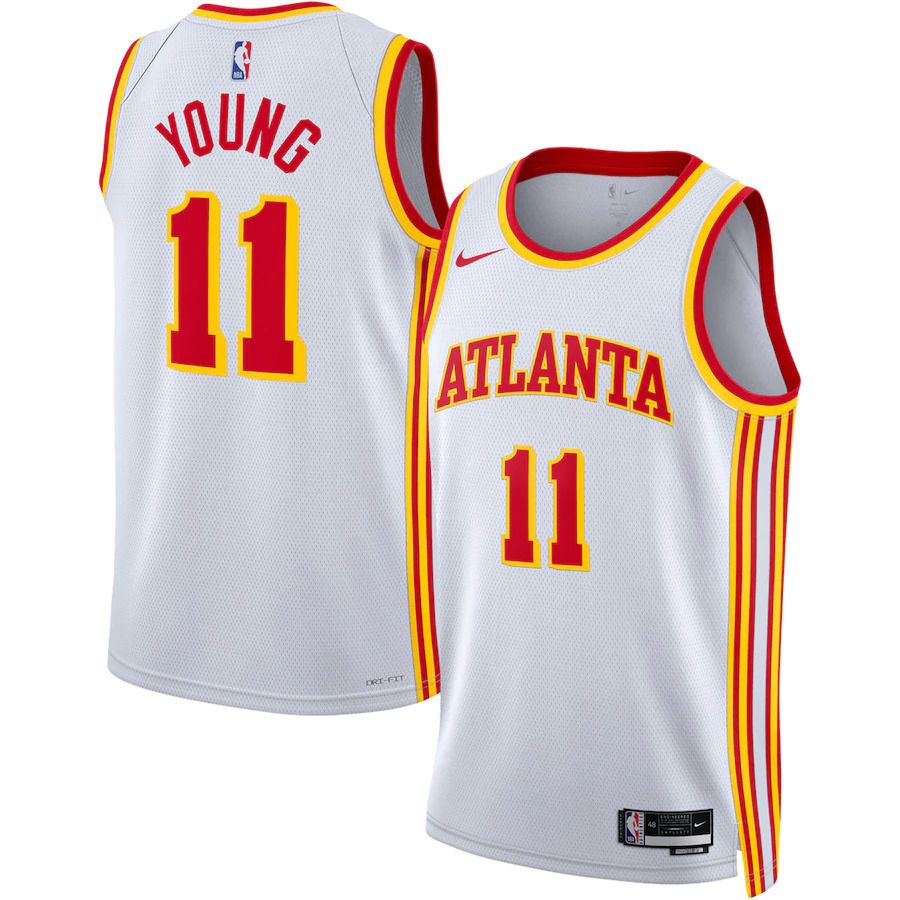 Men Atlanta Hawks #11 Trae Young Nike White Association Edition 2022-23 Swingman NBA Jersey